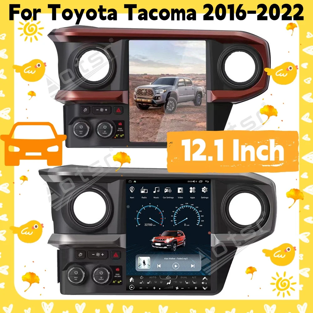 12.1 Inch Android 14 Car Multimedia Display For Toyota Tacoma 2016-2022 Car Radio Touch Screen GPS Navigation Carplay Head Unit
