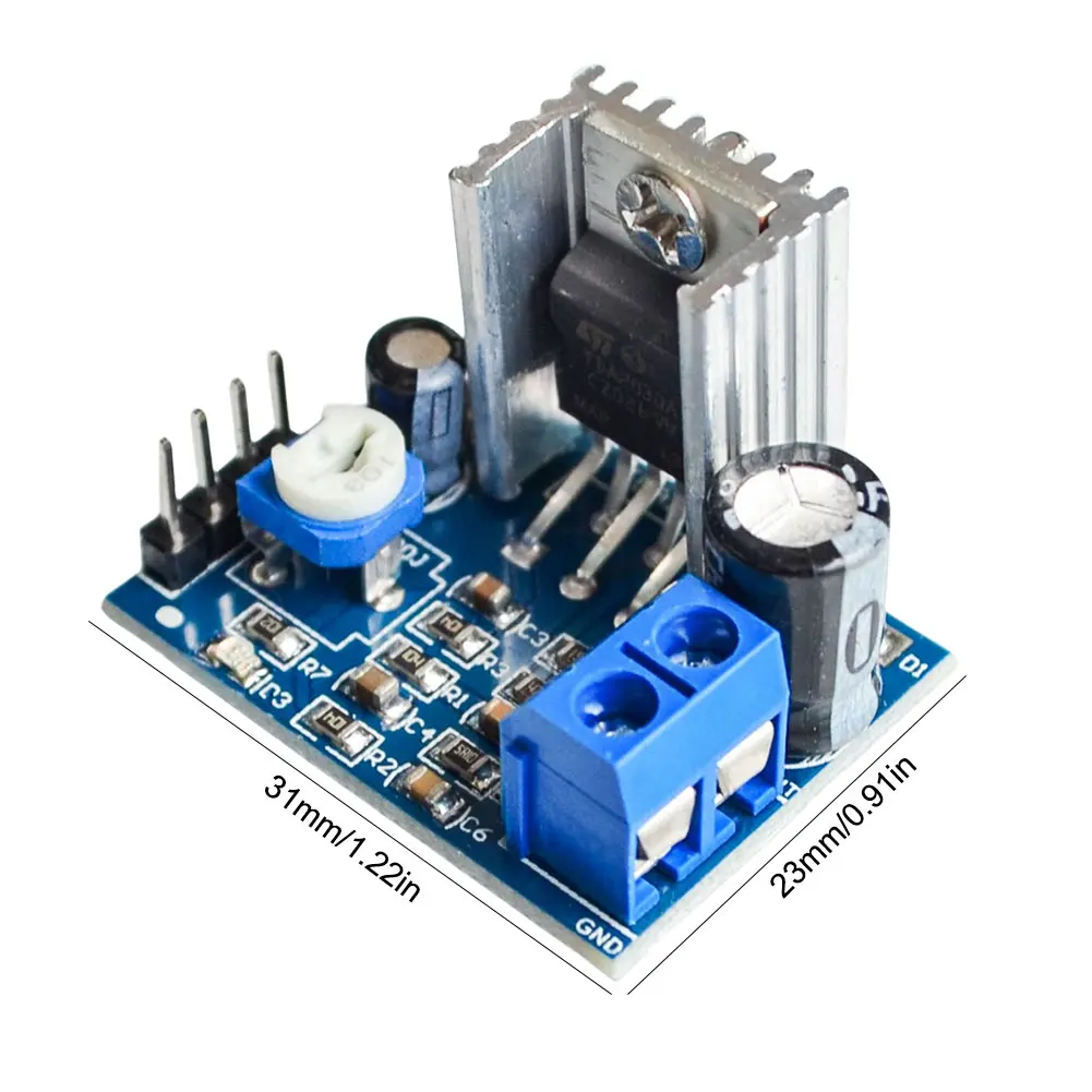 โมดูลเครื่องขยายเสียงลำโพง TDA2030 6-12V โมดูลเครื่องขยายเสียงดิจิตอล 18W สำหรับระบบเสียงไฟฟ้ากระแสตรง DIY ลำโพง