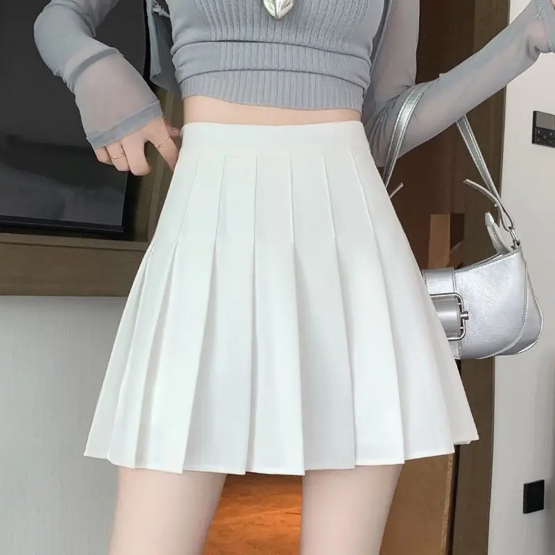 Mini Skirts Womens Summer Japanese School Pleated Skirts High Waist Kawaii Cute Skirt Uniform Harajuku