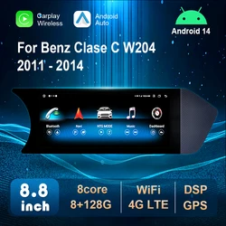8.8 inch for Mercedes Benz C Class W204 2011-2014 NTG 4.5 System Android Car Radio Video Multimedia Player 4G WiFi GPS BT