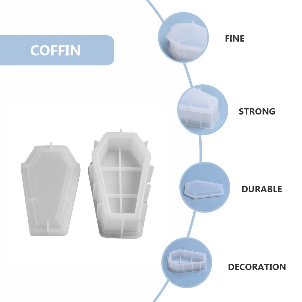 

1Set Coffin Mold Tray Premium Silicone DIY Halloween Storage Box Epoxy Resin Casting Mold Storage Box Casting Mould