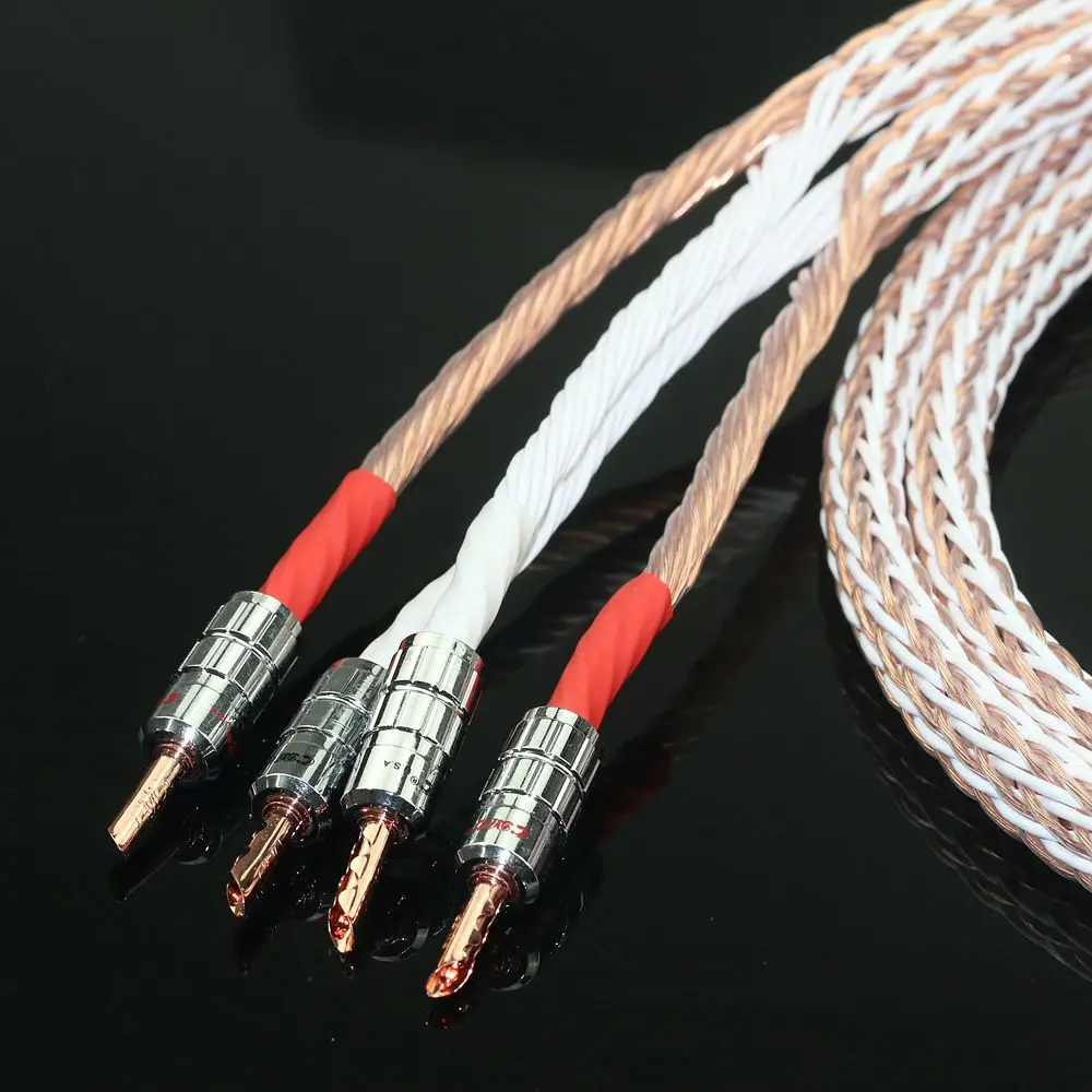 كابل مكبر صوت Jinbao 12tc عالي الدقة، كابل مكبر صوت 7NOCCHiFi 24 كور، زوج واحد من كابل توصيل مكبر كهربائي