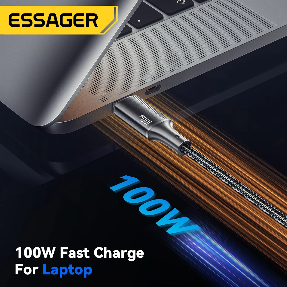 Essager USB Type C To USB C Cable 100W/5A PD Fast Charging Charger Wire Cord For MacBook pro Xiaomi Samsung Type-C USBC Cable