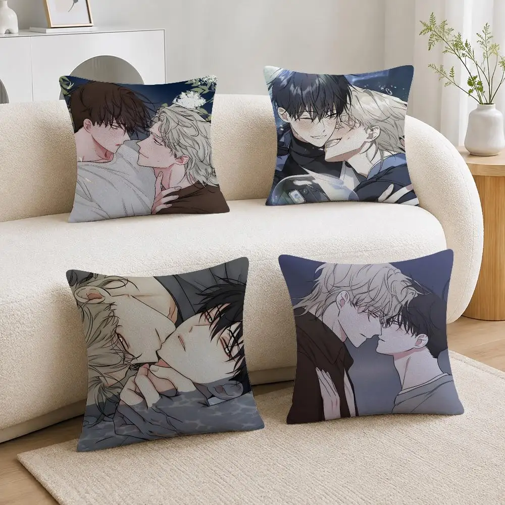 Manhwa Low Tide in Twilight Cushion Cover Soft Plush Cushion Covers Fluffy Throw Pillow Cases for Sofa Bedroom Home Decor