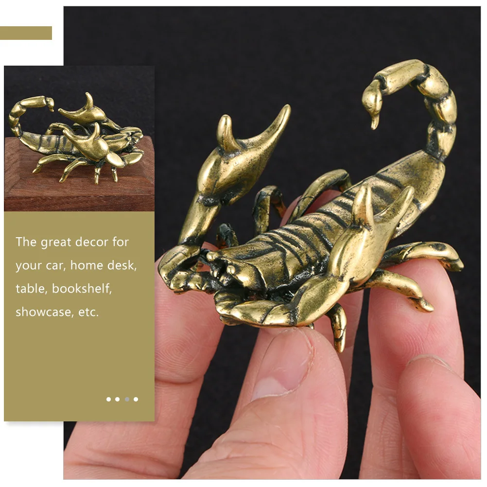Messing Skorpion Stifthalter Premium Metall Schreibtisch Dekor Home Office Auto Tisch Vitrine Display Retro