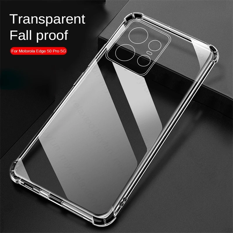 For Motorola Edge50 Pro 5G Case TPU Transparent Armor Shockproof Cover Moto Rola Edge 50 50Pro Edge50Pro Camera Protection Coque