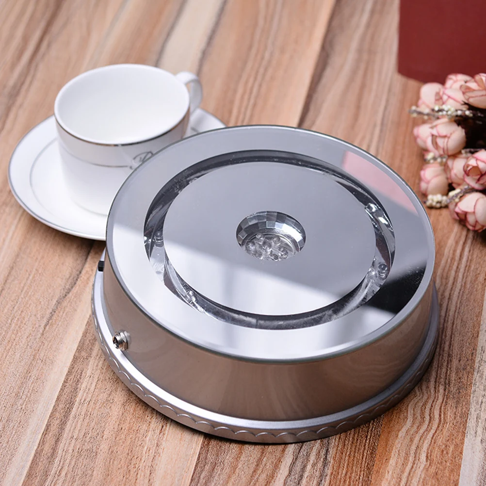 

Crystal Music Box Lamp Holder Rotating Display Stand Revolving Platform Colorful Luminous Base Easy Install Remove