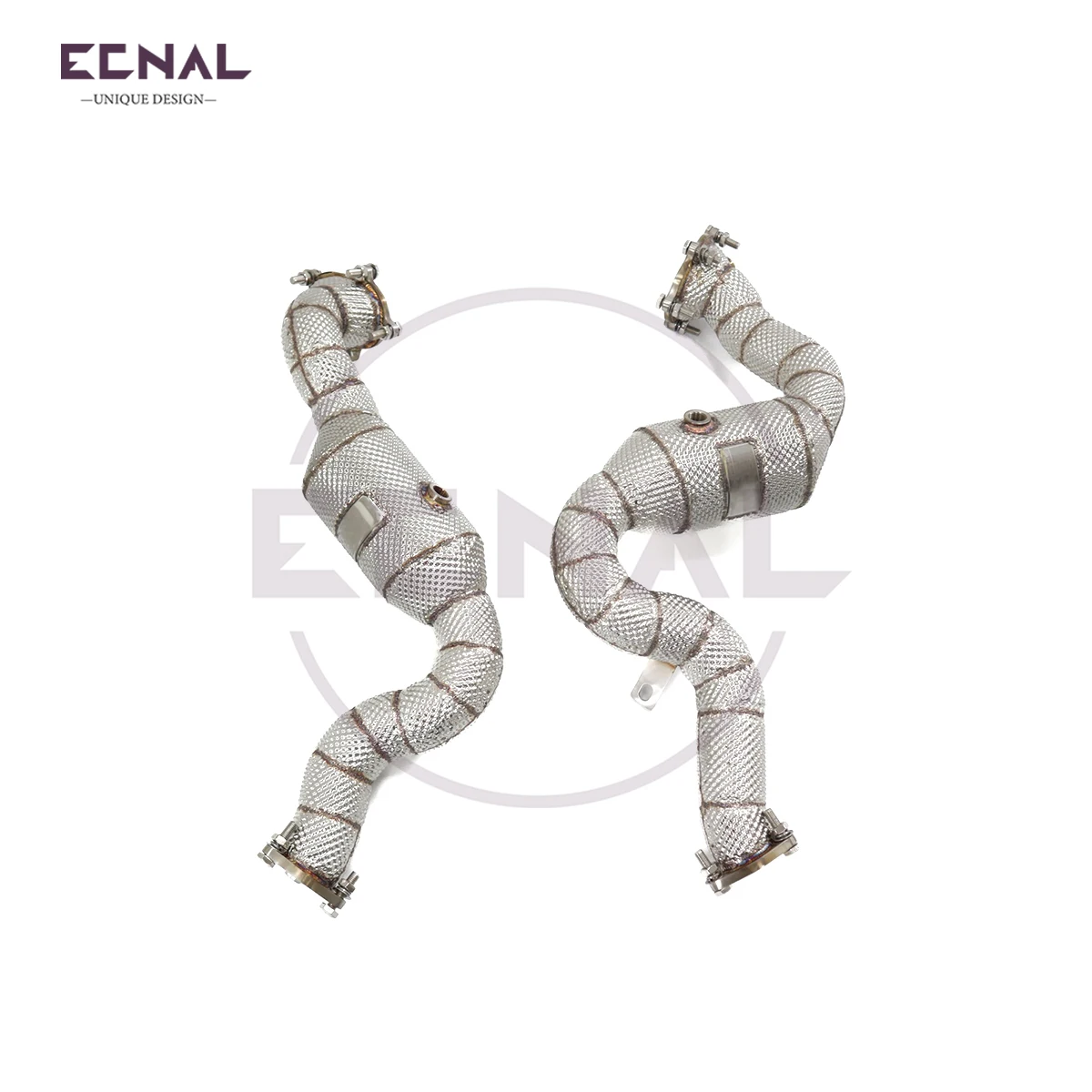 

Ecnal Exhaust Downpipe with Catalytic Converter SS304 Sport Exhaust Pipe for Audi S6 S7 RS6 RS7 C7 S8 D4 4.0T 2012-2018