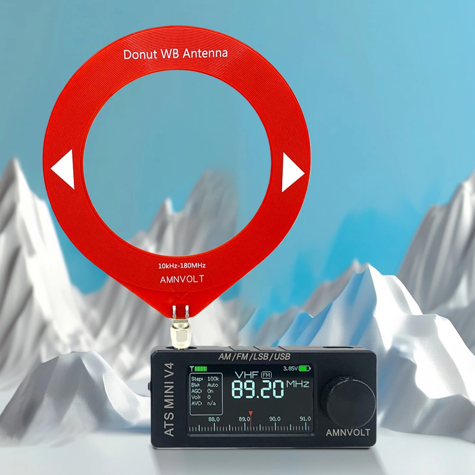

AMNVOLT V4 ATS MINI Radio with Wireless FM Radio Receiver and LED Display for Smartphone Accessories and Camping