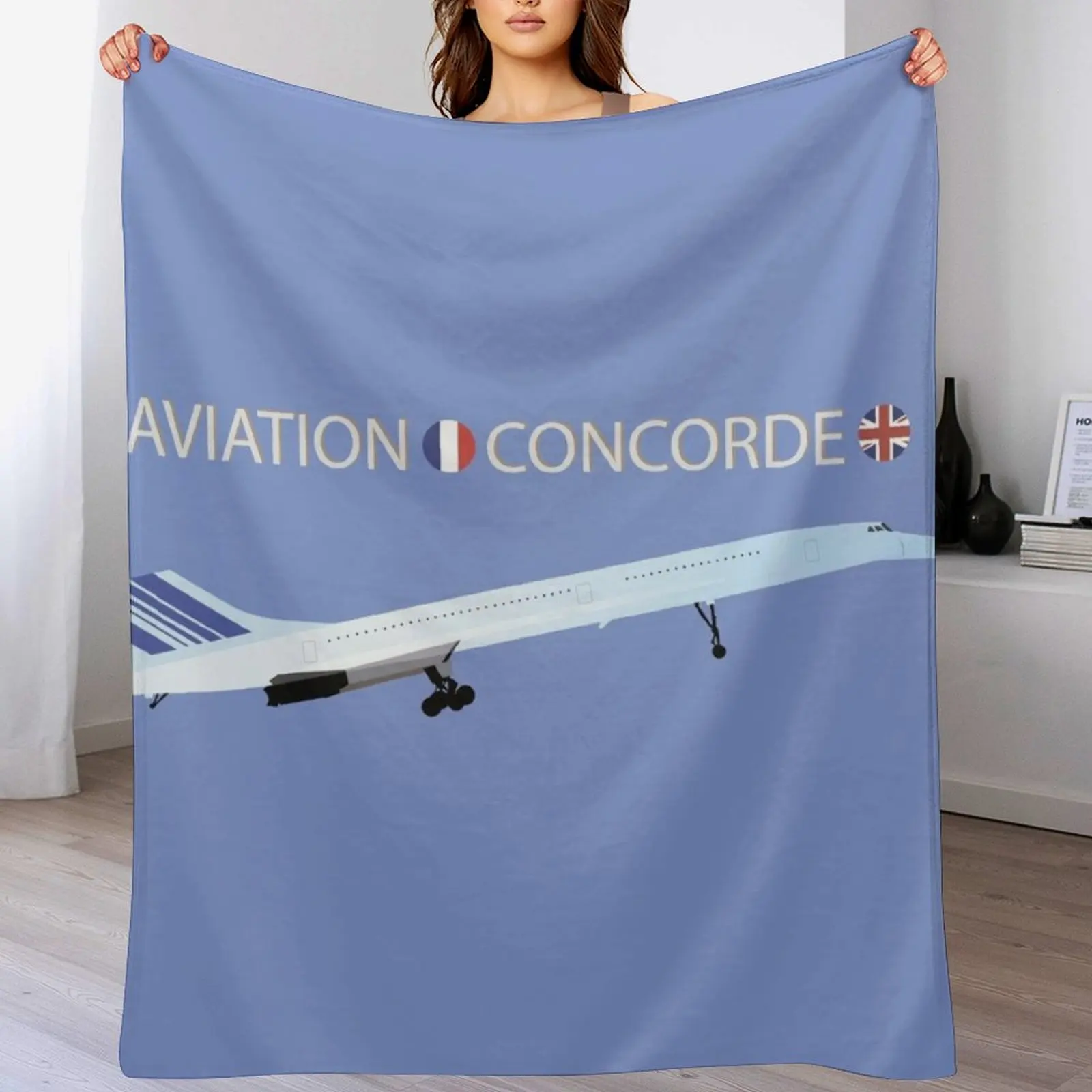 Concorde Turbojet-powered Supersonic Airliner Throw Blanket Bed linens Quilt Blankets Sofas Of Decoration Blankets