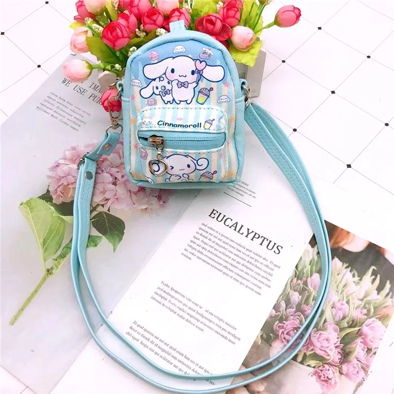 Sanrio Coin Purse Cartoon Kuromi Cinnamoroll Pachacco Cute Mini Backpack Pendant Multi-functional Cross-body Storage Bag