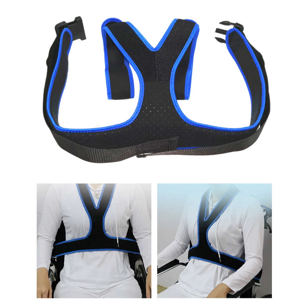 Wheelchair Seat Belt Breathable Anti-Slip Wheelchair Strap for Elderly Cares Adjustable Wheelchair Seat Belt Harness Restrain