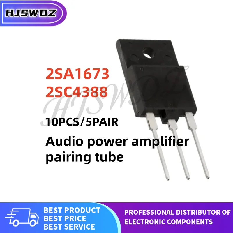 10PCS/5Pairs 2SA1673 2SC4388 A1673 C4388 TO-3PF Audio power amplifier pairing tube Brand New