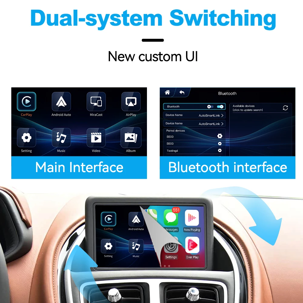 Joyeauto Wireless Apple CarPlay Adapter for Aston Martin 2015-2018 NTG5, Wireless Android Auto, Mirroring, Support Rear Camera