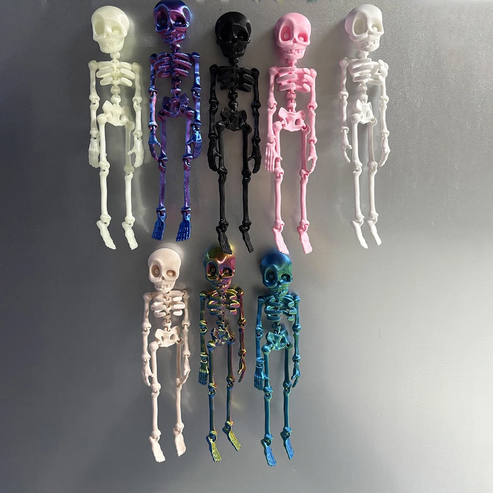 ثلاثية الأبعاد مطبوعة Hallowmas الإبداعية البسيطة الإنسان الهيكل العظمي مغناطيس الثلاجة متعة Poseable القوطي الهيكل العظمي مغناطيس الثلاجة هالوين الديكور