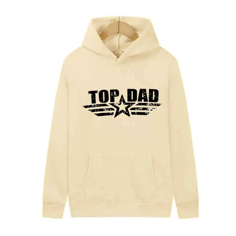 طباعة شعار "Top Dad" ونص وطباعة شعار قديم، تعبير عاطفي قديم، هوديي كاجوال وعصري للرجال #3