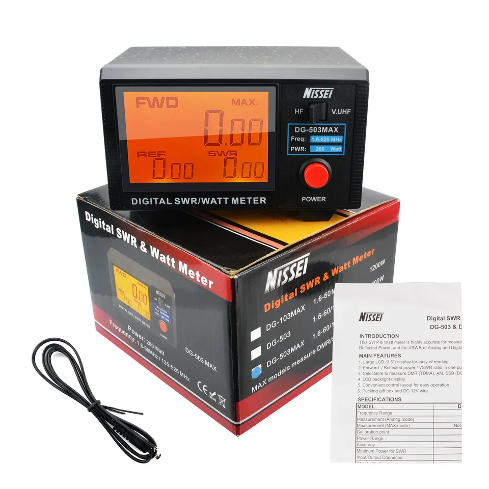 NISSEI DG-503MAX DMR/SSB/AM HF 1.6-60MHz & V.UHF125-525MHz 200Watt