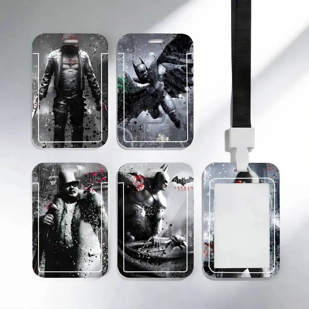 Porta Tarjetas de Identificación de Batman de Arkham Asylum con Correa para el Cuello, Colgante, Porta Credenciales, Lanyard, Llavero, Porta Tarjetas de Trabajo