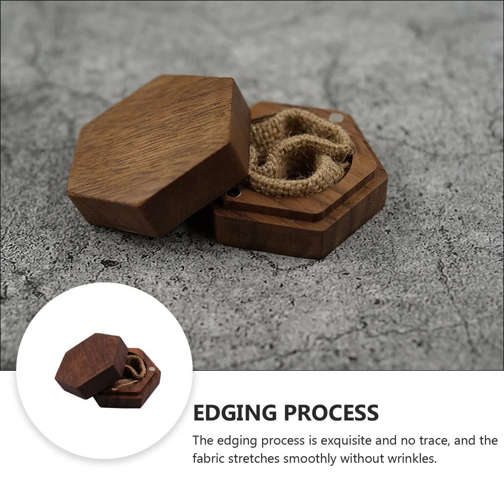

Jewelry Box Packing Container Minimalist Wooden Material Ring Case Gift Proposal