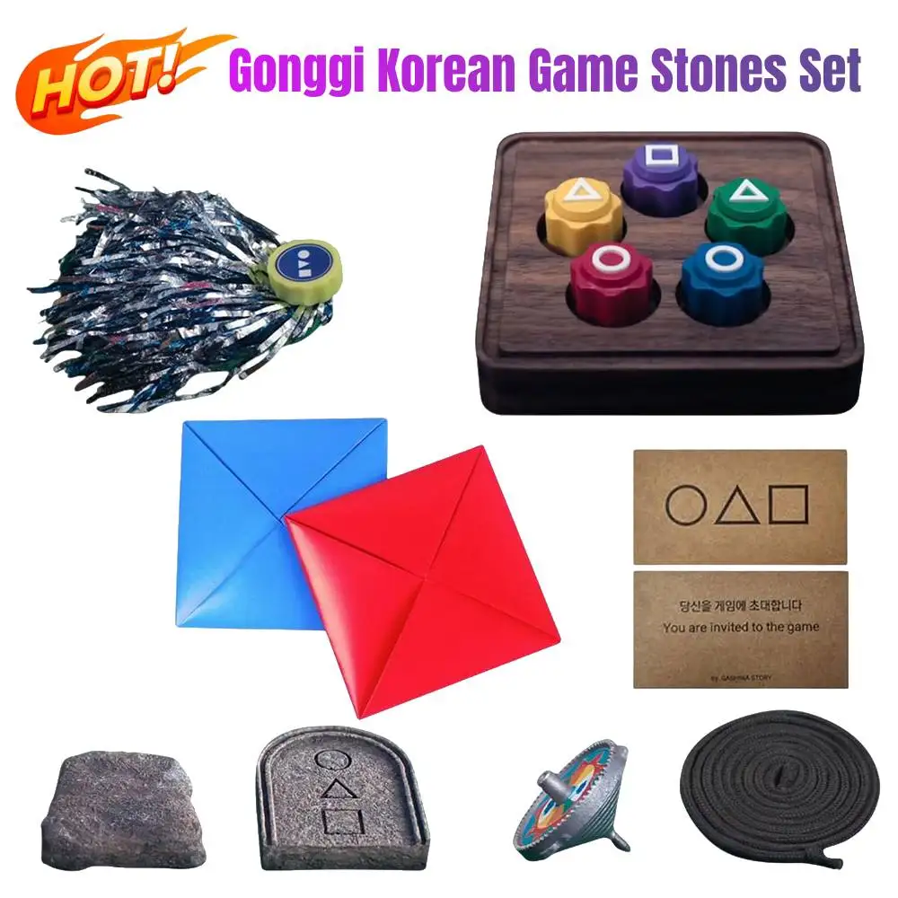 Traditional Gonggi Korean Game Stones Set Korea  Play Game Gonggi Jack Stone Pebbles Set Finger Exercise Fun Stress Relief Toy