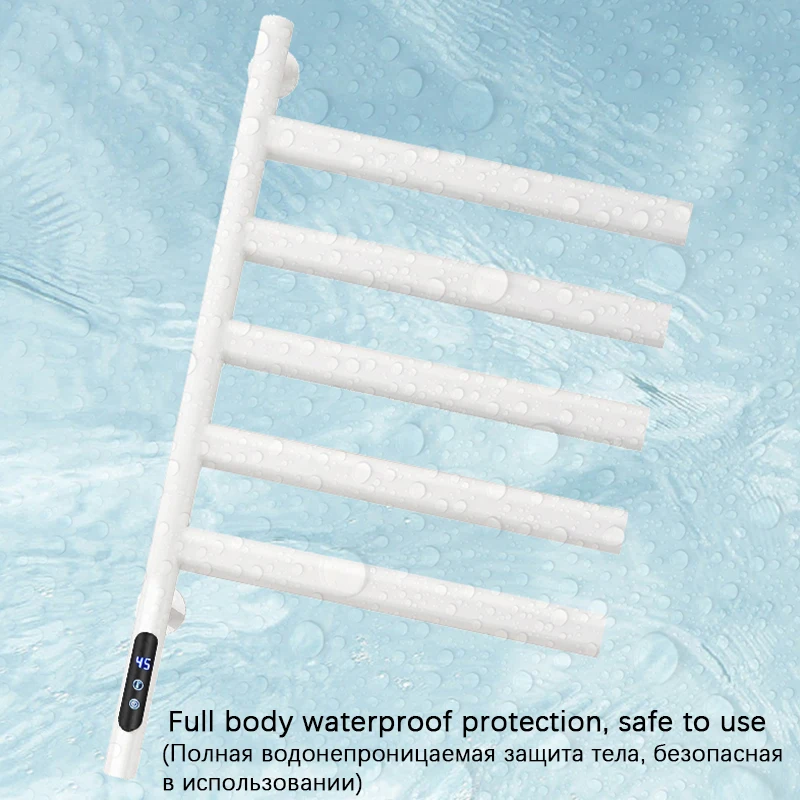 Imagem -04 - Toalheiro Elétrico Aquecido Aquecedor Rotativo Controle de Temperatura Temporização Aquecedor do Banheiro Preto Branco Cinza