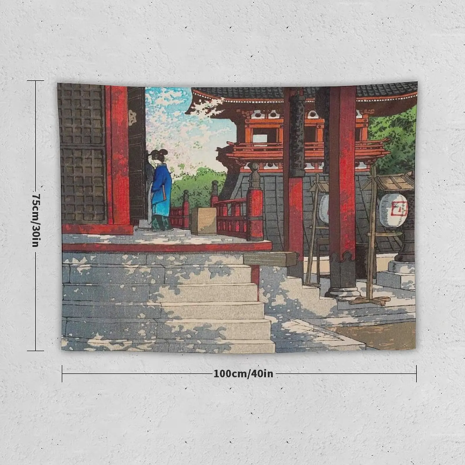 Fudo? Temple in Meguro, Tokyo (Meguro Fudo?-do?) by Kawase Hasui Vintage Japanese Woodblock Print East Asian Cultural A Tapestry