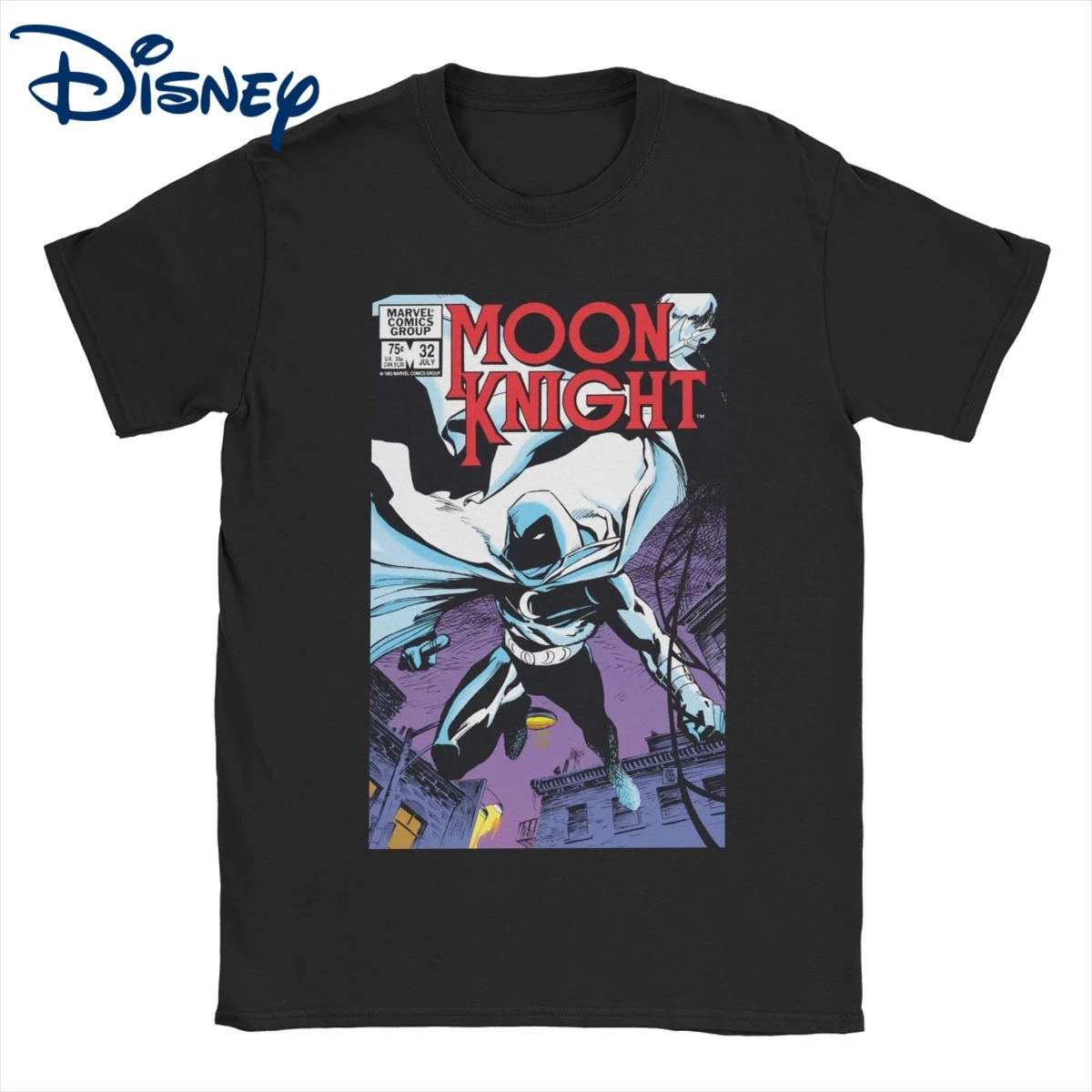 Casual Comic Marvel Moon Knight T-Shirt for Men Women O Neck 100% Cotton T Shirt Disney Short Sleeve Tee Shirt 4XL 5XL Clothes