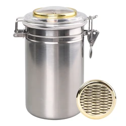 RU-MUXIANG Round Tobacco Jar Cigar Humidor Stainless Steel Humidor Container For Cigar Taobacco Jar With Integrated Hygrometer
