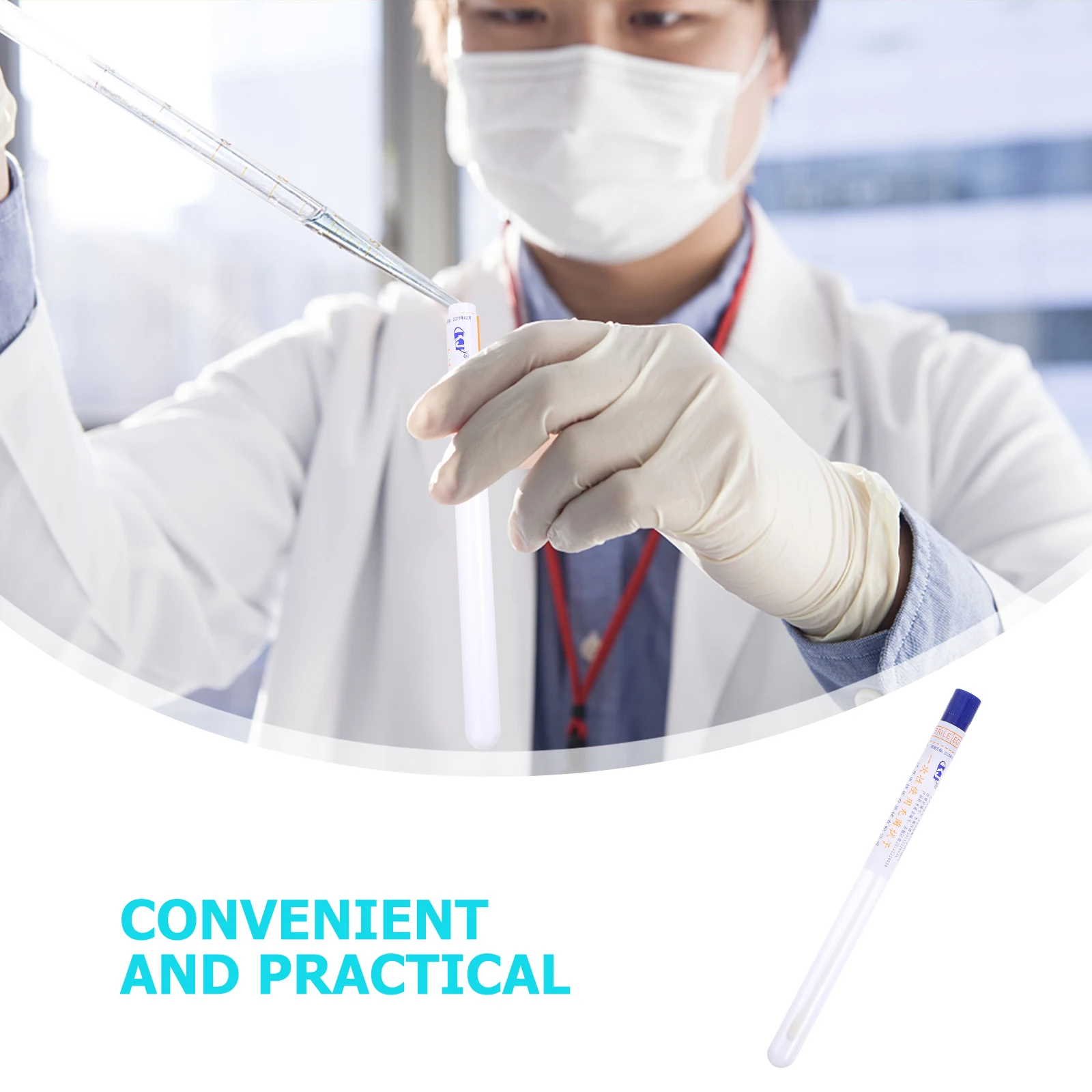 100Pcs Disposable Female Throat Swabs Specimen Collecting Sampling Sticks for Hospital Lab Clinic Specimen Collection Swabs