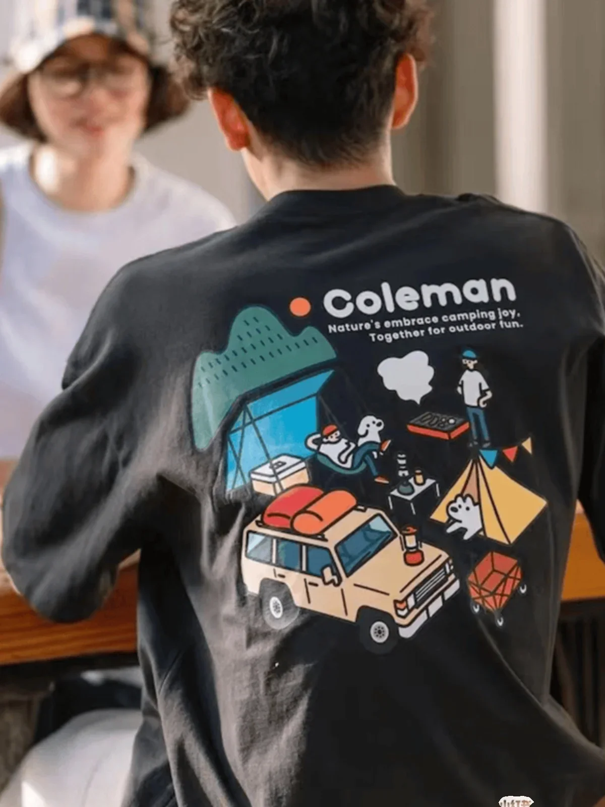 

C0leman Fashion Casual Short Sleeve T-shirt Printed Fun Men's Short Sleeve Summer New Show Outdoor Loose Couple Clothes