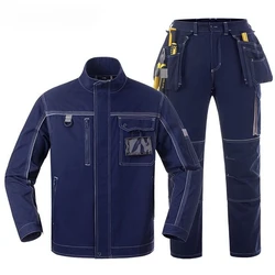 Work Clothes Suit Men's Cotton Wear-resistant Anti-static Welder Anti-scald Long-sleeved Labor Protection Workwear Clothing