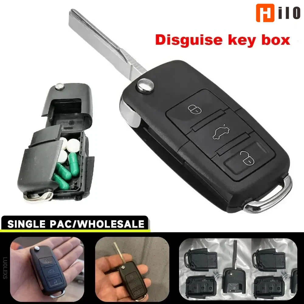 Hilo criativo manequim chave do carro mini escondido cofre compartimento secreto stash caixa vazia chave do carro fob esconder e armazenar dinheiro comprimidos moeda