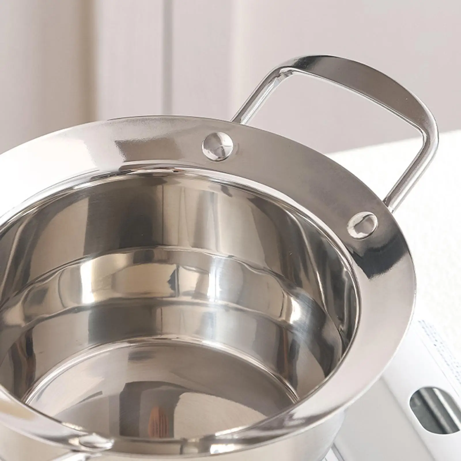Stainless Steel Single Hot Pot Cooker Fit Induction Cooktop Gas Soup Cookware