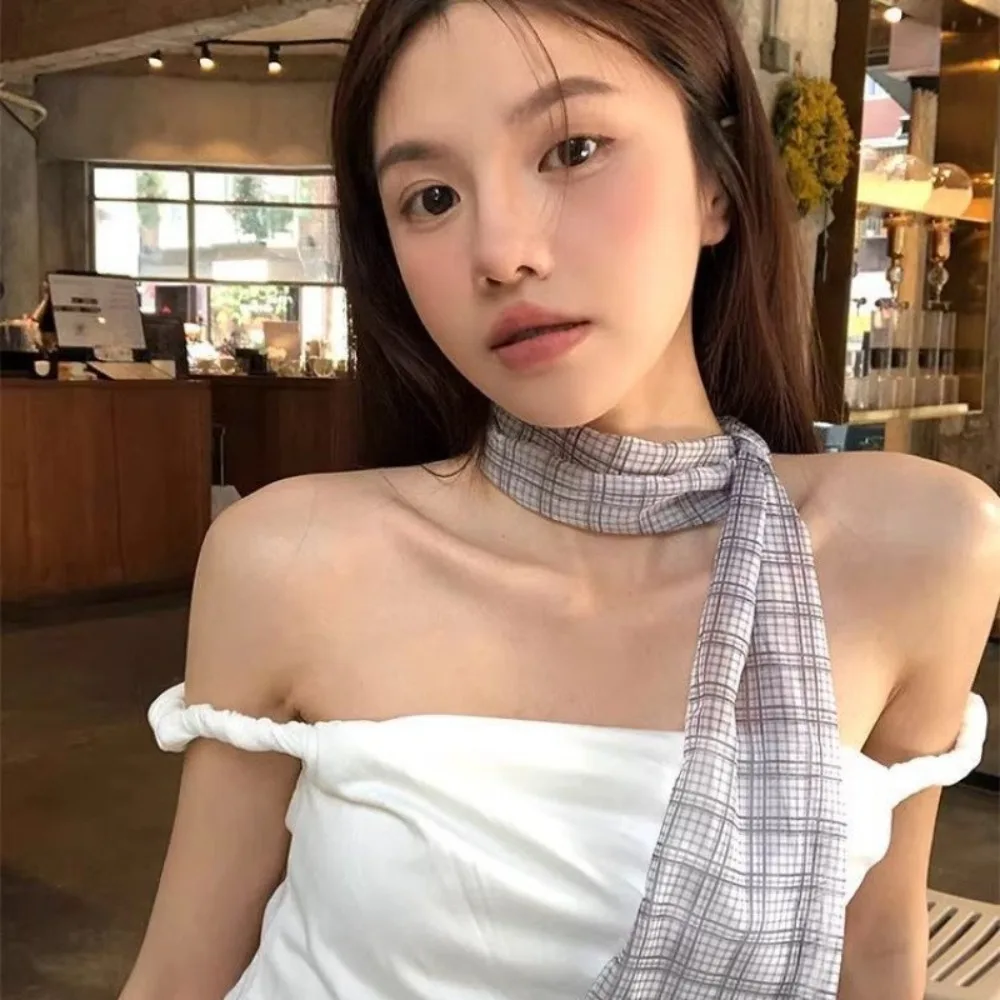 Модные повязки на голову, женский длинный шарф, тонкий платье, украшение, кружевной шарф с цветочным принтом, шаль, тонкий платок, летний