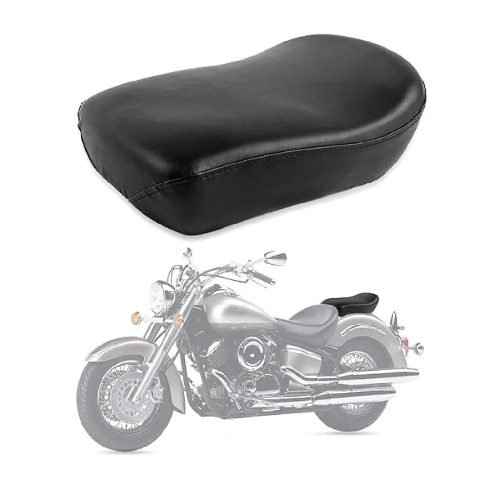 Motorcycle Rear Passenger Seat Pillion Cushion for Yamaha XVS V-Star Classic 1100 1998-2010 Black PU Leather Pillow