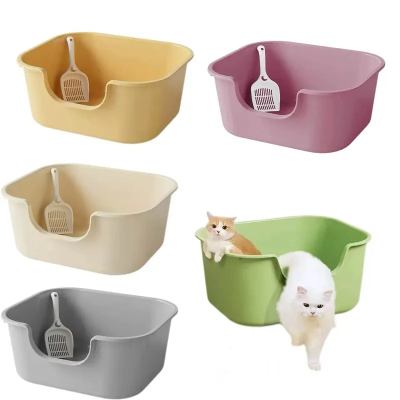 

Factory Wholesale Durable Large-capacity Splash-proof cat Litter Box Plastic cat Toilet Pet Supplies