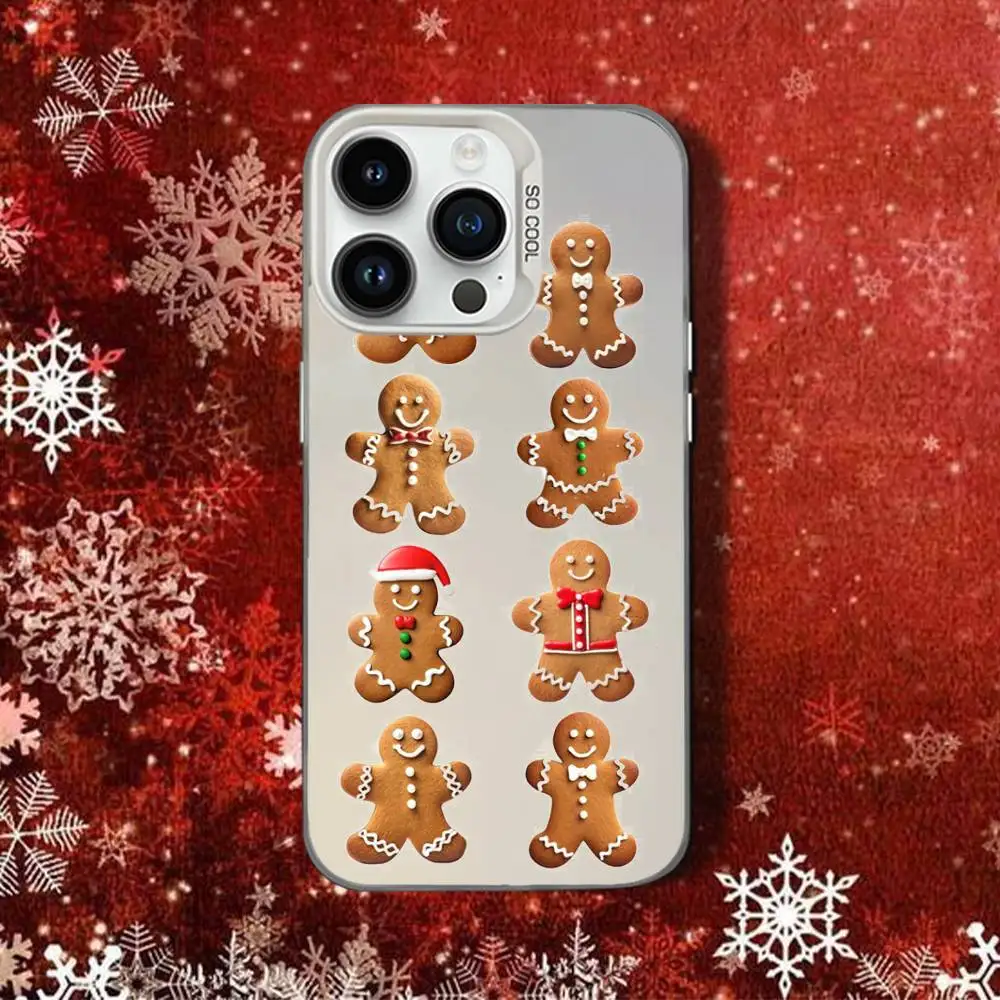 Etui na telefon Art Christmas G-gingerbread do iPhone 15, 16, 17, 11, 13, 12, 14, Pro, SE4, Max, Plus, Air, Mini, odporne na upadki, białe, twarde, z bumperem.