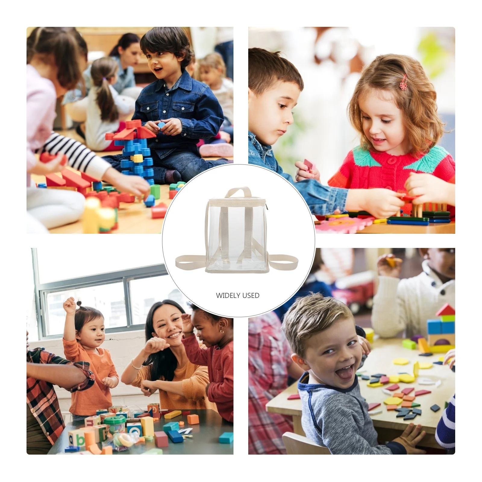 Bolsa de Aperitivos para Niños, Mochila Transparente Impermeable de PVC, Almacenamiento de Dulces, Carteras, Viajes al Aire Libre, Playa, Compras, Excursiones, Mochila Infantil