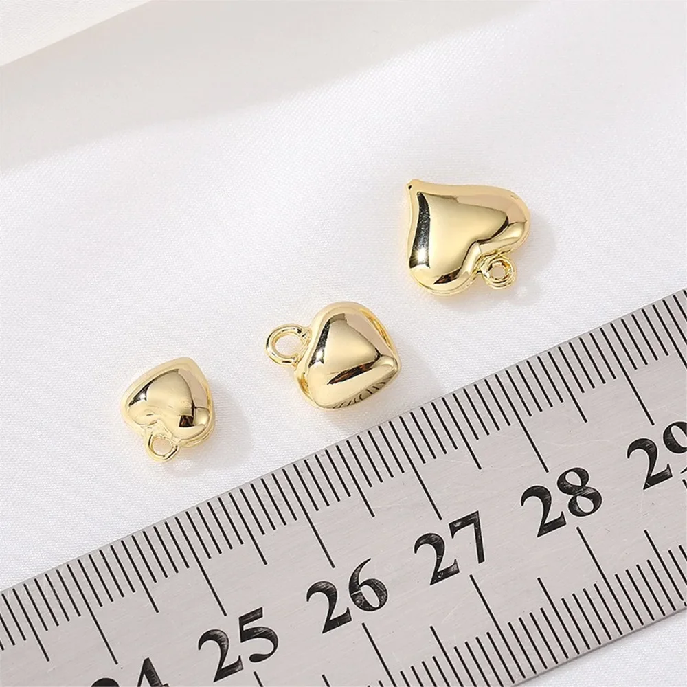 

14K Gold Face Love Heart-shaped Pendant Pendant Handmade Diy Bracelet Necklace Jewelry Accessories L348