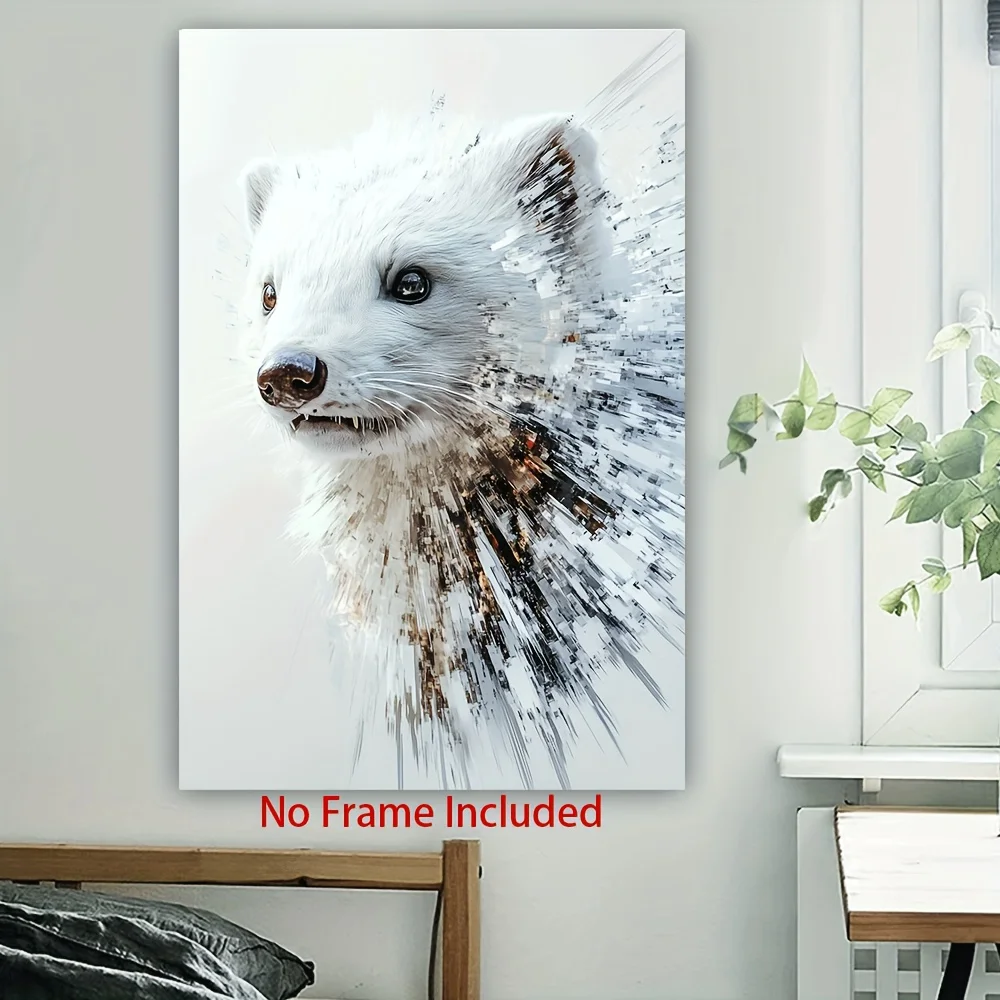 

1 шт., безрамное холст в классическом стиле, дизайн «Белая лиса», универсальное подвесное украшение для декора дома и ресторана, идеально подходит для