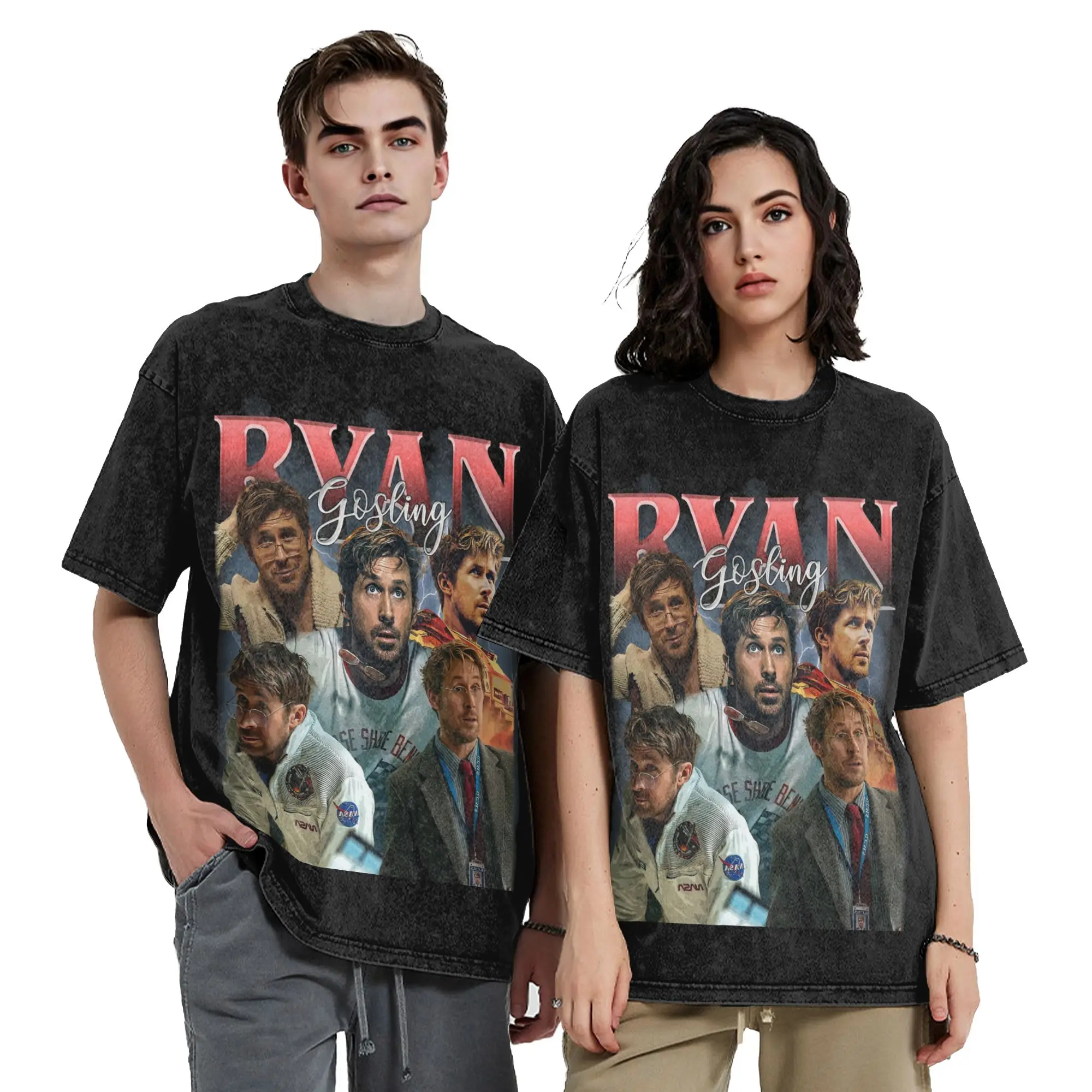 Ryan Gosling Movie Project Hail Mary 90s T Shirts Hip Hop Washed Cotton T-Shirts for Men Women Tops Streetwear Printed Tee Shirt