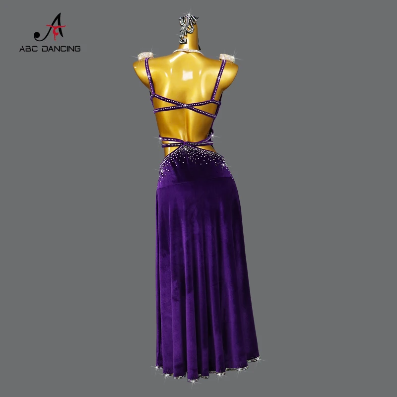 Vestido longo de dança latina feminino, vestido de formatura, fantasia de palco, competição Midi Suit, festas, roupas de samba, festa elegante, 2020, linha