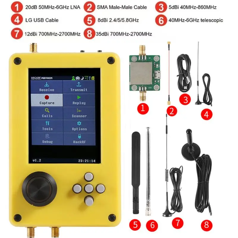 

комплект для разработки программного обеспечения ackrf one portapack h2 radio transceiver receive sdr