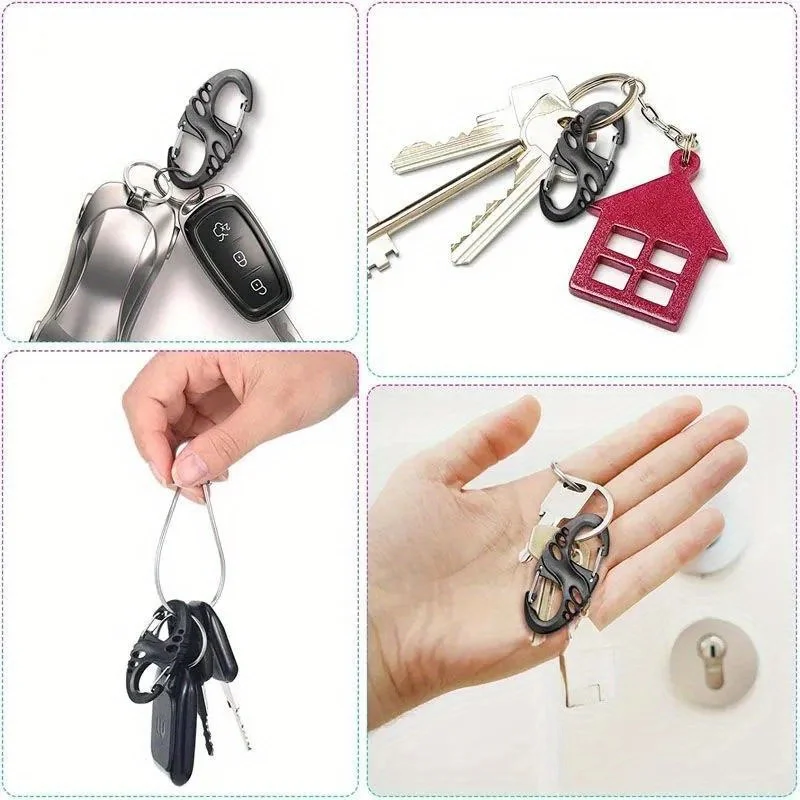 5/10 قطعة المحمولة في الهواء الطلق تسلق هوك S نوع حلقة تسلق المزدوج مشبك سلسلة المفاتيح الصغيرة في الهواء الطلق التخييم البلاستيك الصلب تسلق هوك #6