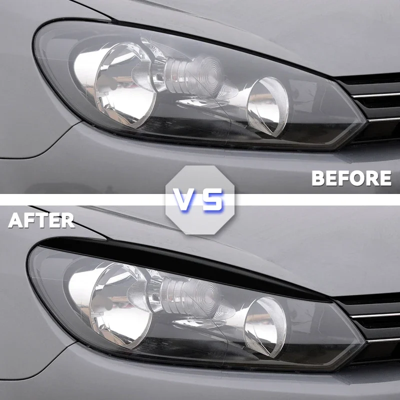 Car Headlight Head Lamp Eyebrow Eyelids Sticker Trim Cover for Volkswagen VW Golf 6 MK6 VI GTI GTR GTD 2008 - 2013 Accessories