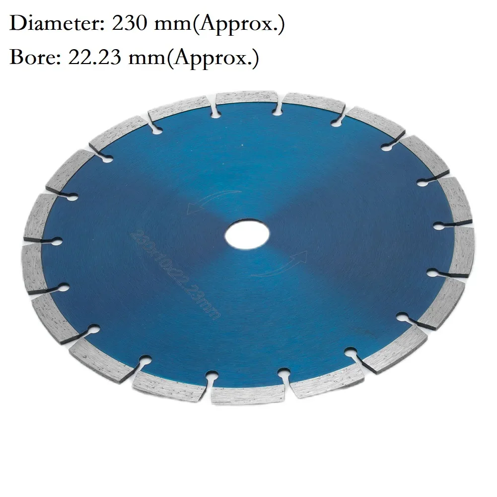 Disque de coupe diamant pour meuleuse d'angle, roue de coupe diamant, coupe à sec pour béton, Segment recommandé, Utile, Nouveau, 12mm, 230mm