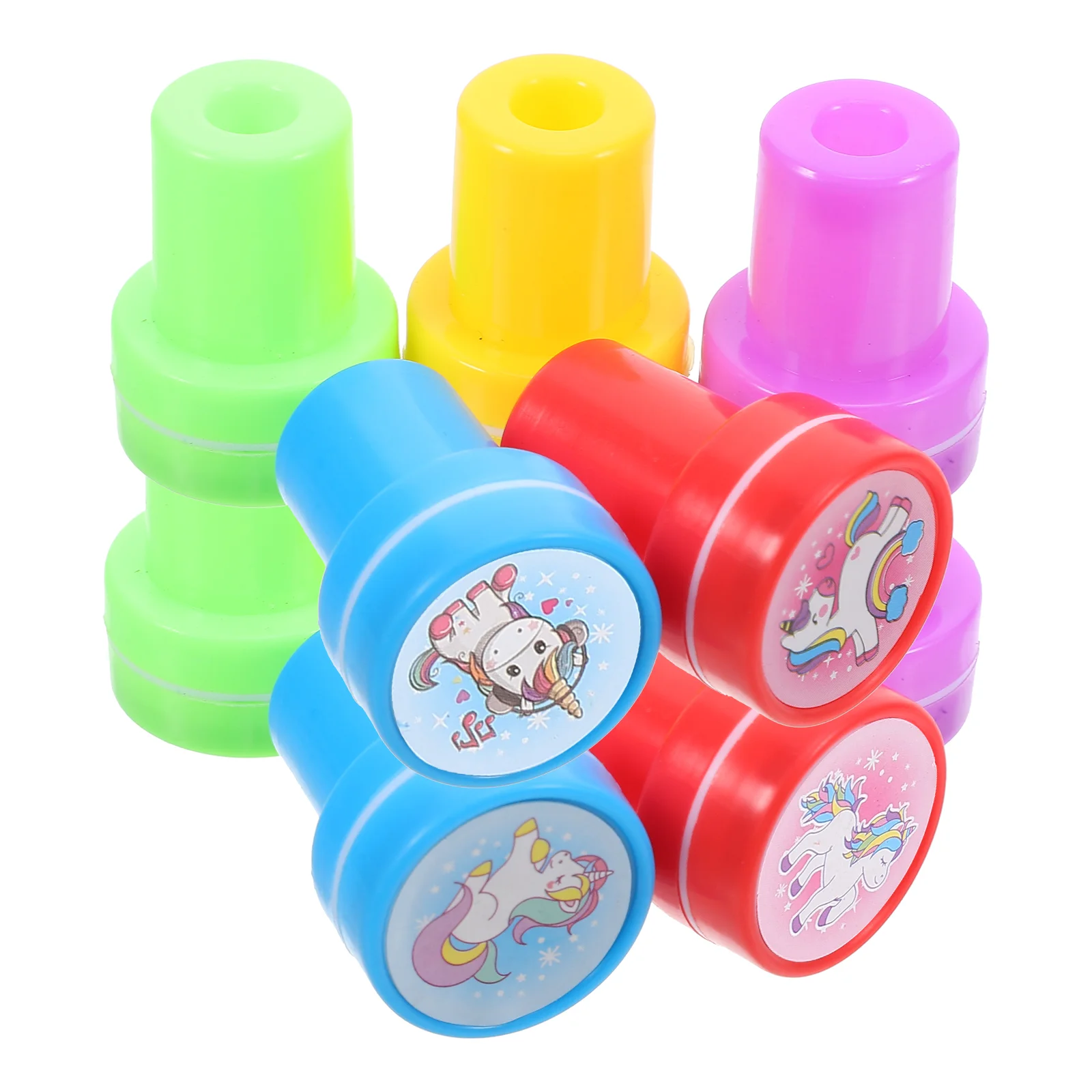 10 Pcs Unicorn Seal Kids Party Favors Plastic Stamps for Scrapbook Crafts Themed Stampers