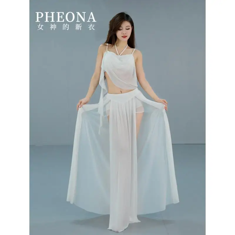 

2025 New Bellydancing Clothes Sexy Original Design Beginner's Long Dress Simple Performance Belly Dance Skirt Suit T012