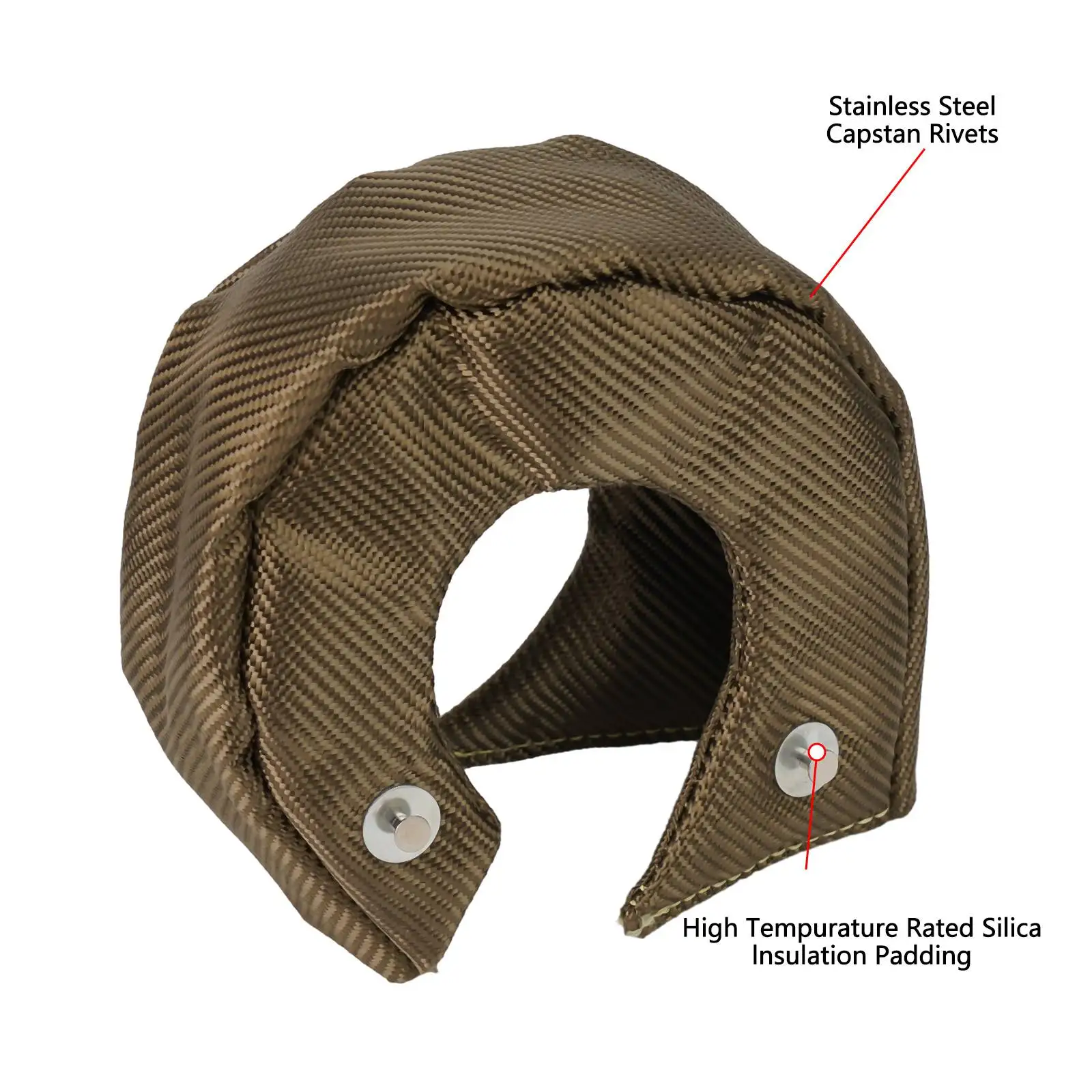 Manta de calor Turbo con ganchos de anclaje de acero inoxidable, manta Turbo resistente al calor, compatible con T3 T4, clasificación de temperatura de 1000 grados Celsius