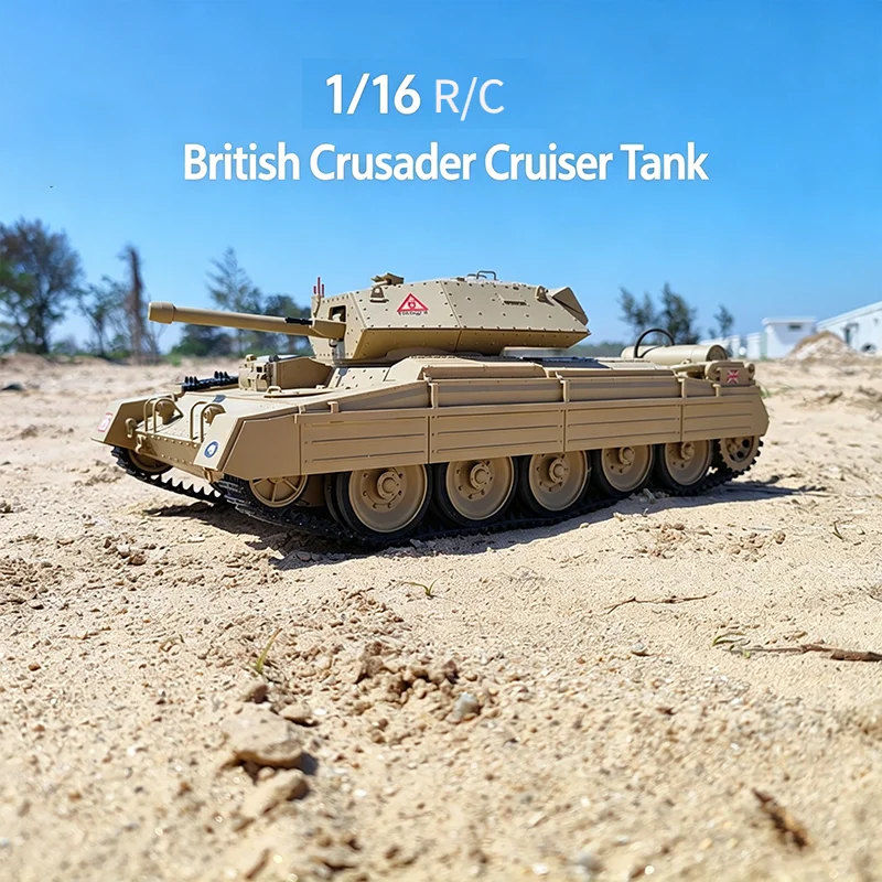 1/16 Scale 15Ch R/c Electric Tank Model Dual High-Torque Gearbox British Vehicle with Light Sound Gifts for Adults